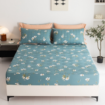 优乐家纺 2023新款夹棉绗缝套件及单品系列-单床笠 仙草