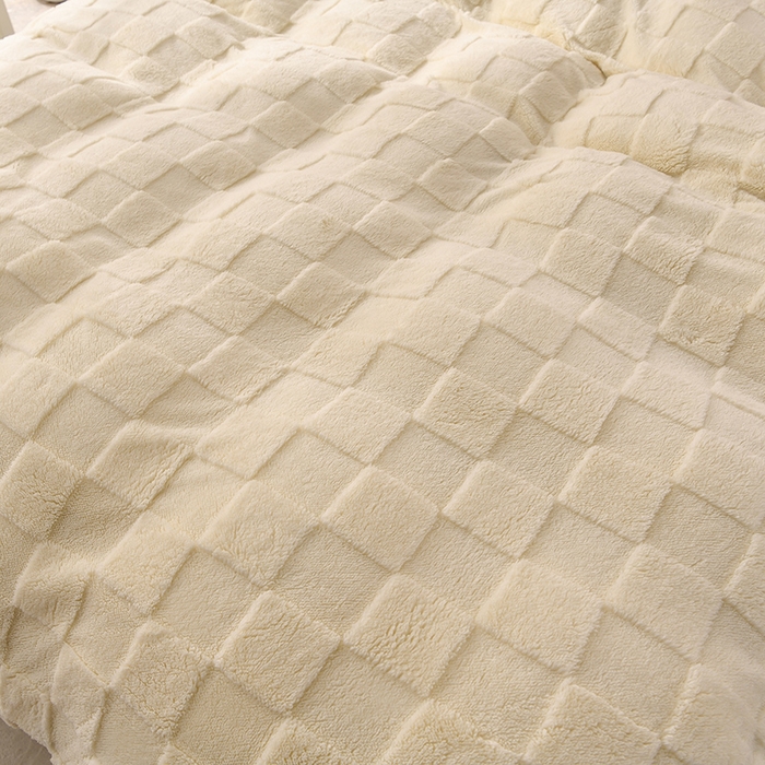 91家纺网 家纺一手货源 找家纺 澳梵家居 2023新款轻奢款宽边塔芙绒四件套 格调-奶白