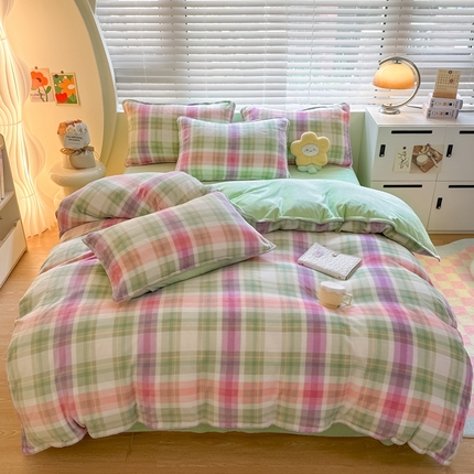 91家纺网 家纺一手货源 找家纺 （总）安哆啦 2024新款高克重牛奶绒混搭四件套