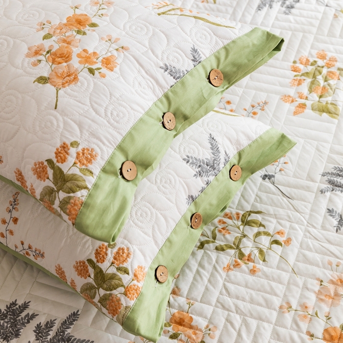 91家纺网 家纺一手货源 找家纺 优乐家纺 2023新款夹棉绗缝套件及单品系列-单枕套 如梦花季