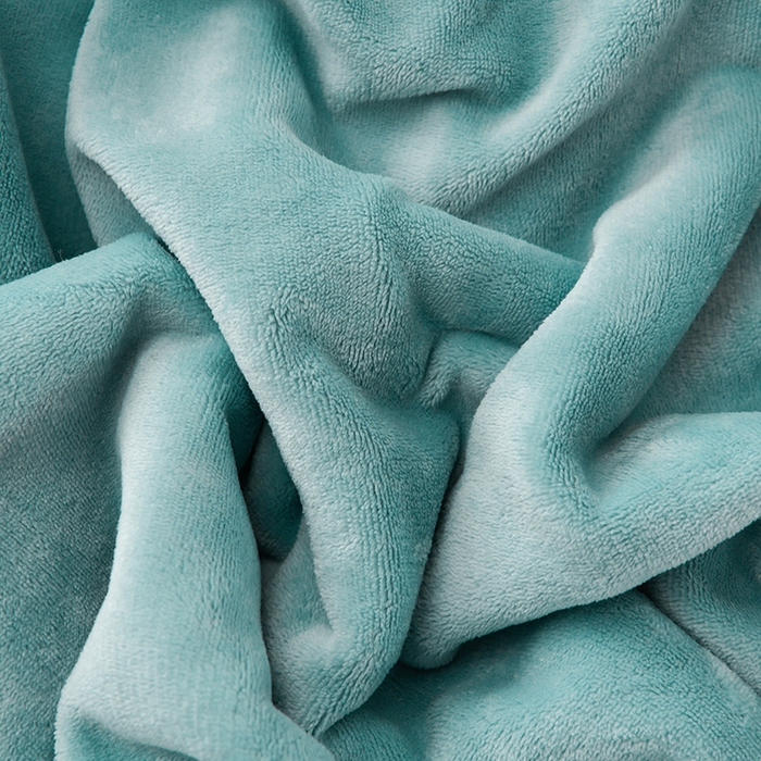 91家纺网 家纺一手货源 找家纺 2023新款无印风兔绒泰迪绒拼接款四件套 静逸-湖蓝