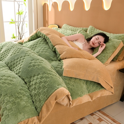 91家纺网 家纺一手货源 找家纺 （总）澳梵家居 2023新款轻奢款宽边塔芙绒四件套