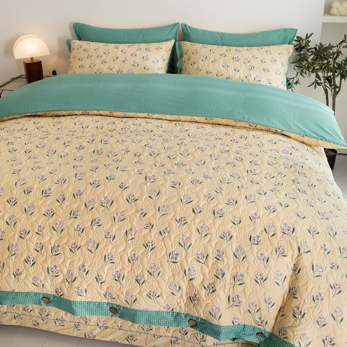 91家纺网 家纺一手货源 找家纺 优乐家纺 2023新款夹棉绗缝套件及单品系列-单被套 清风摇曳