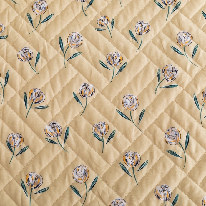 91家纺网 家纺一手货源 找家纺 优乐家纺 2023新款夹棉绗缝套件及单品系列-单床笠 清风摇曳