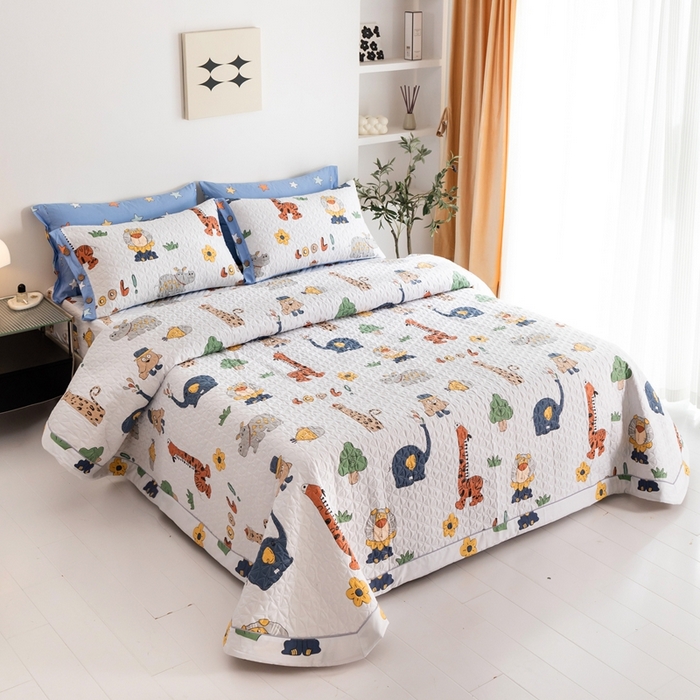 91家纺网 家纺一手货源 找家纺 优乐家纺 2023新款夹棉绗缝套件及单品系列-单床盖 狂欢乐园