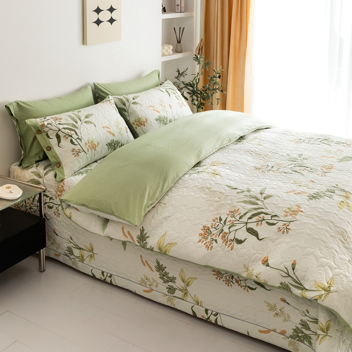 91家纺网 家纺一手货源 找家纺 优乐家纺 2023新款夹棉绗缝套件及单品系列-单被套 沁香