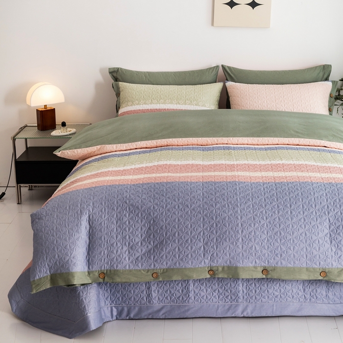 91家纺网 家纺一手货源 找家纺 优乐家纺 2023新款夹棉绗缝套件及单品系列-四件套  莫卡