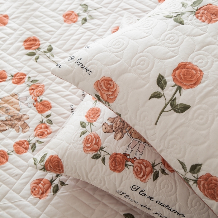 91家纺网 家纺一手货源 找家纺 优乐家纺 2023新款夹棉绗缝套件及单品系列-单枕套 一世情缘