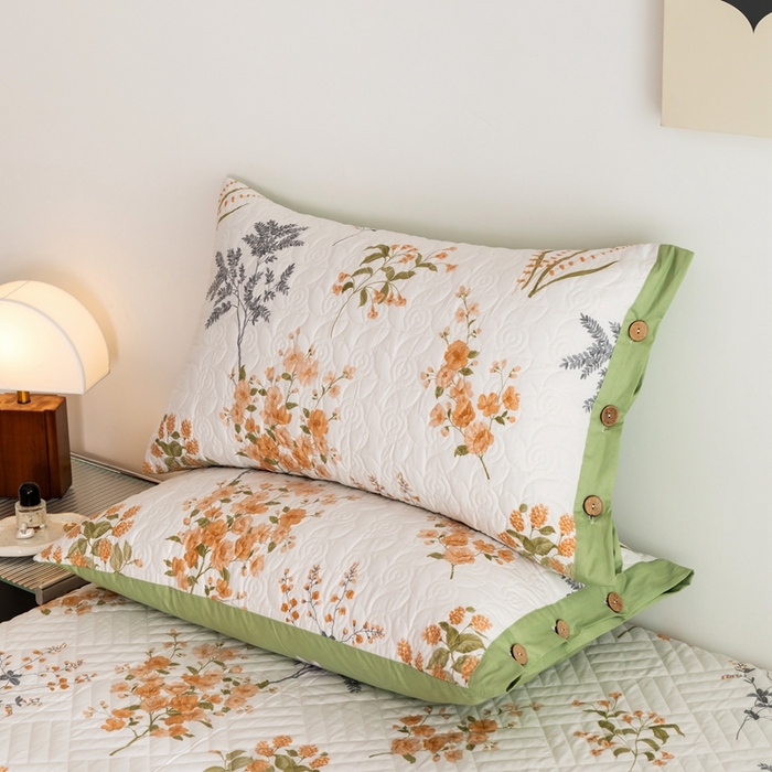 91家纺网 家纺一手货源 找家纺 优乐家纺 2023新款夹棉绗缝套件及单品系列-单枕套 如梦花季