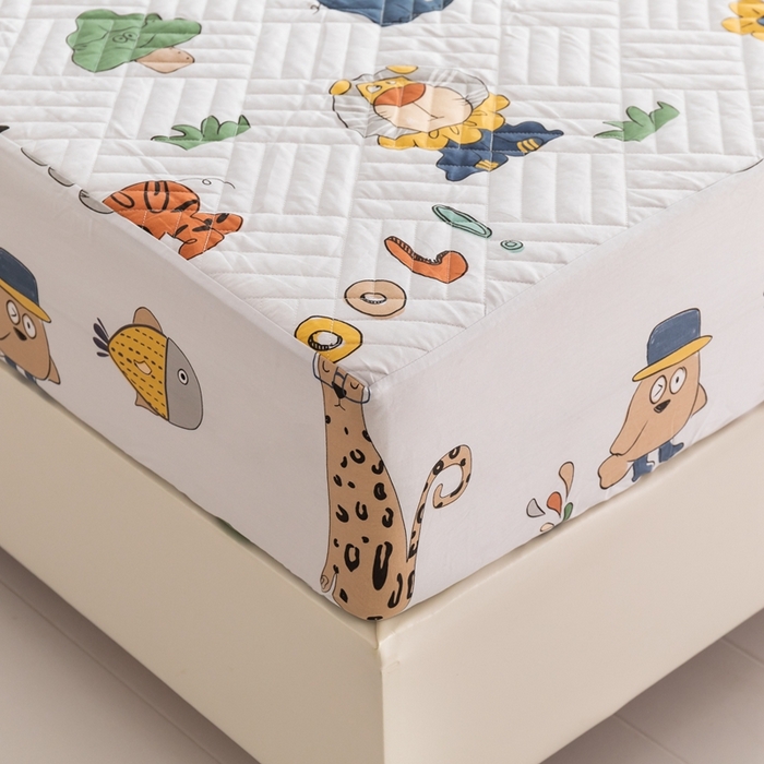 91家纺网 家纺一手货源 找家纺 优乐家纺 2023新款夹棉绗缝套件及单品系列-单床笠 狂欢乐园