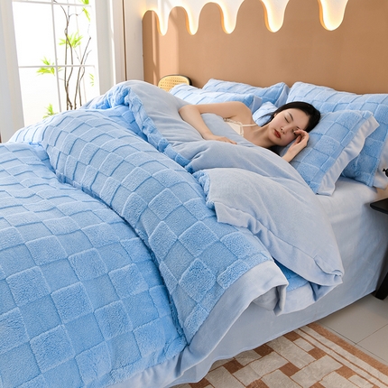 91家纺网 家纺一手货源 找家纺 （总）澳梵家居 2023新款轻奢款宽边塔芙绒四件套