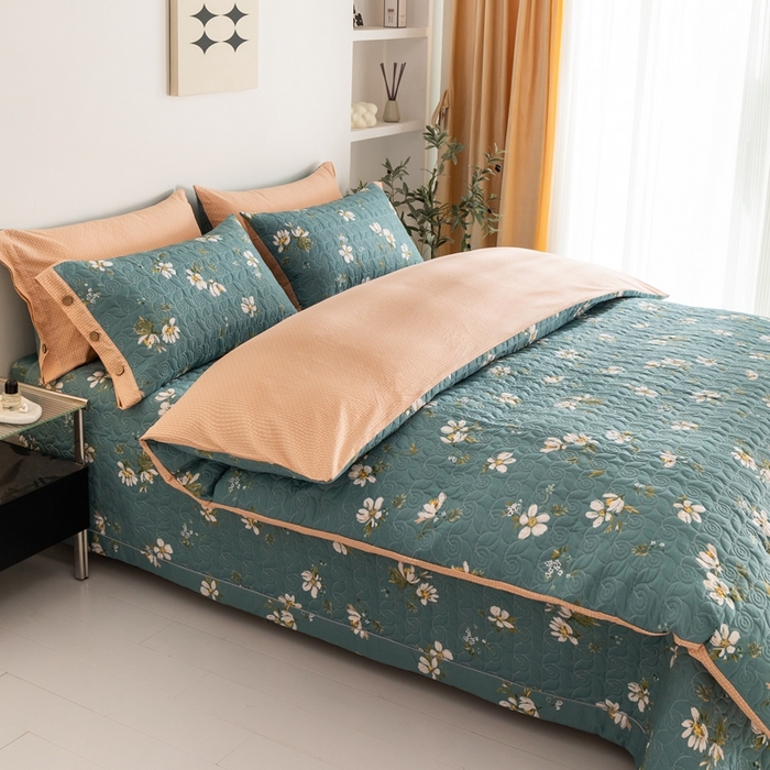 91家纺网 家纺一手货源 找家纺 优乐家纺 2023新款夹棉绗缝套件及单品系列-单被套 仙草