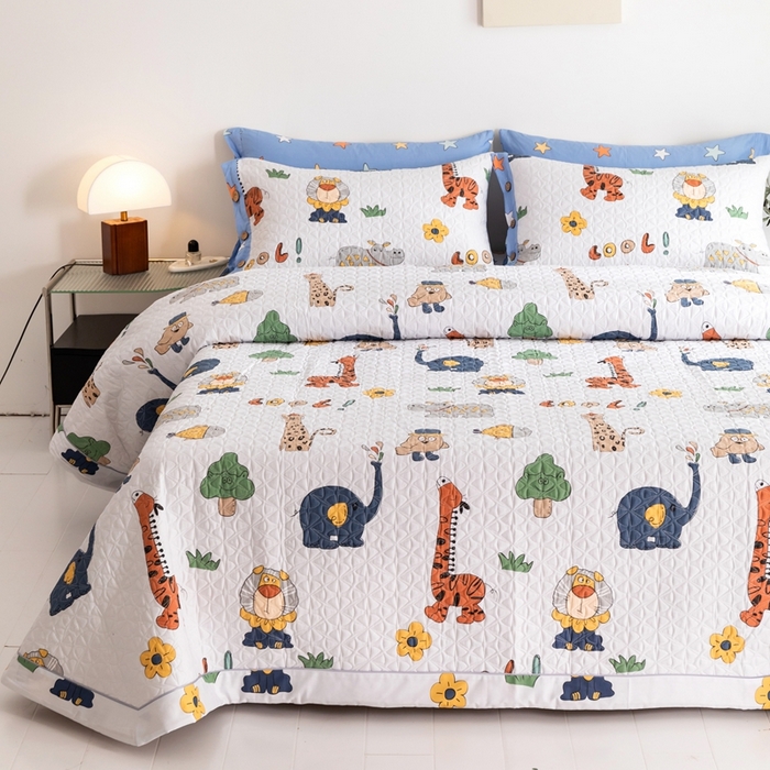 91家纺网 家纺一手货源 找家纺 优乐家纺 2023新款夹棉绗缝套件及单品系列-单床盖 狂欢乐园