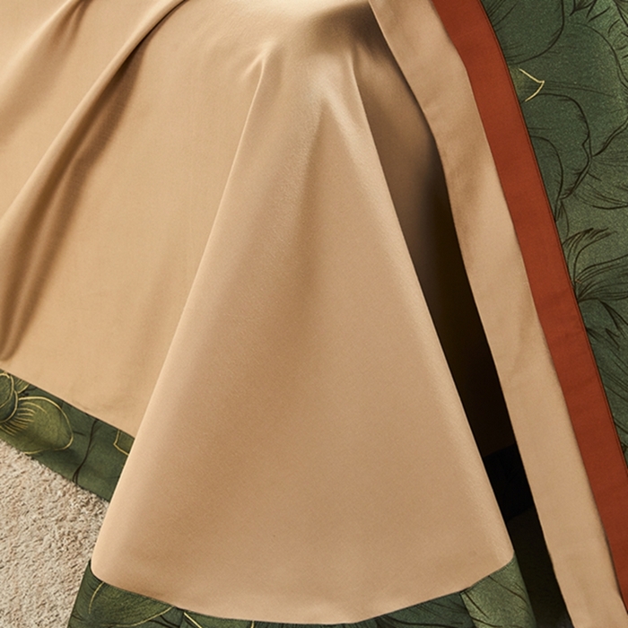 91家纺网 家纺一手货源 找家纺 2023新品天丝棉磨毛暖阳绒四件套 绽放 绿