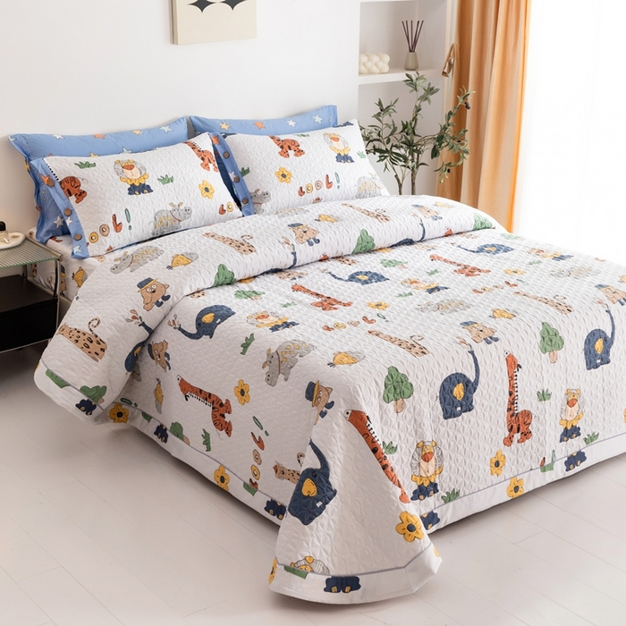 91家纺网 家纺一手货源 找家纺 优乐家纺 2023新款夹棉绗缝套件及单品系列-单床盖 狂欢乐园