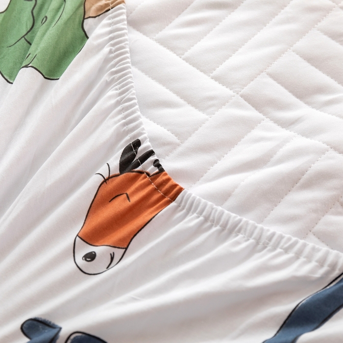 91家纺网 家纺一手货源 找家纺 优乐家纺 2023新款夹棉绗缝套件及单品系列-单床笠 狂欢乐园