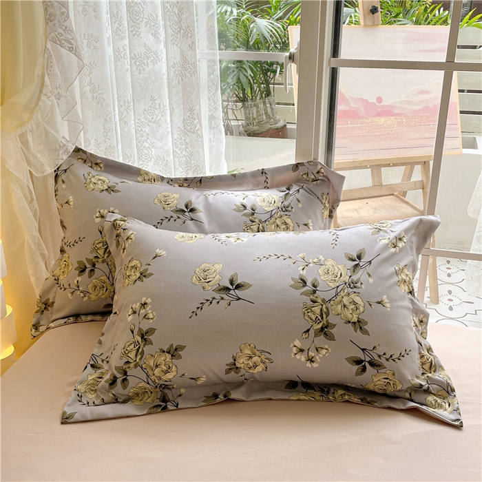 91家纺网 家纺一手货源 找家纺 古吉梦 2023新款A类有氧元气棉加厚磨毛四件套 木槿-蓝