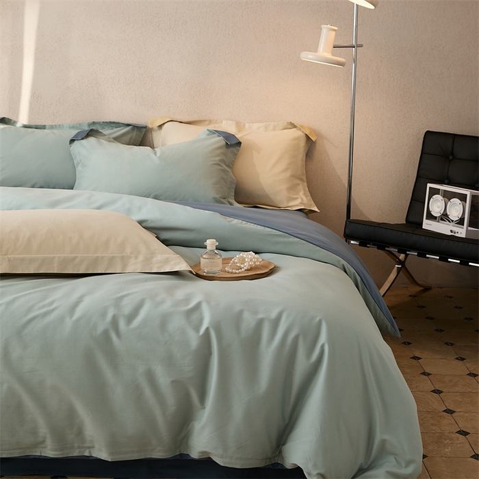 91家纺网 家纺一手货源 找家纺 涞澳家纺 2023新款50磨绒双拼 兰青