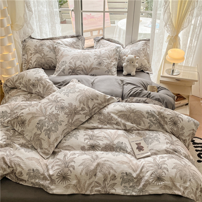 91家纺网 家纺一手货源 找家纺 古吉梦 2023新款A类有氧元气棉加厚磨毛四件套 晚风