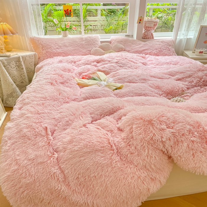 91家纺网 家纺一手货源 找家纺 慕澄家纺 2023新款水貂绒被套盖毯两用毯子 彩虹-浅粉