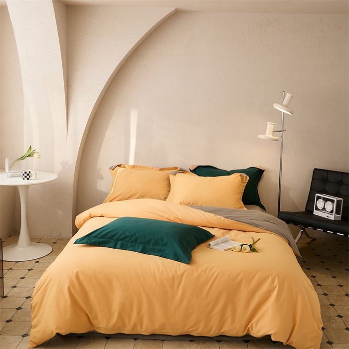 91家纺网 家纺一手货源 找家纺 涞澳家纺 2023新款50磨绒双拼 子黄银