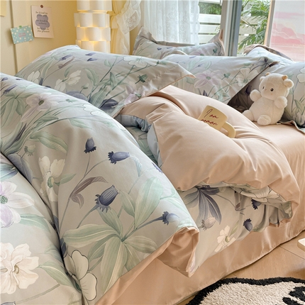 古吉梦 2023新款A类有氧元气棉加厚磨毛四件套 绿茵