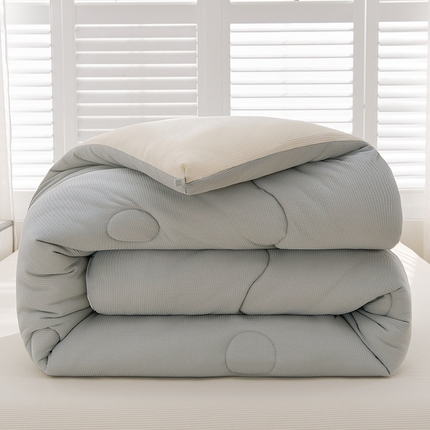 圣楚家纺 2024新款华夫格宝暖冬被 华夫格双拼灰白