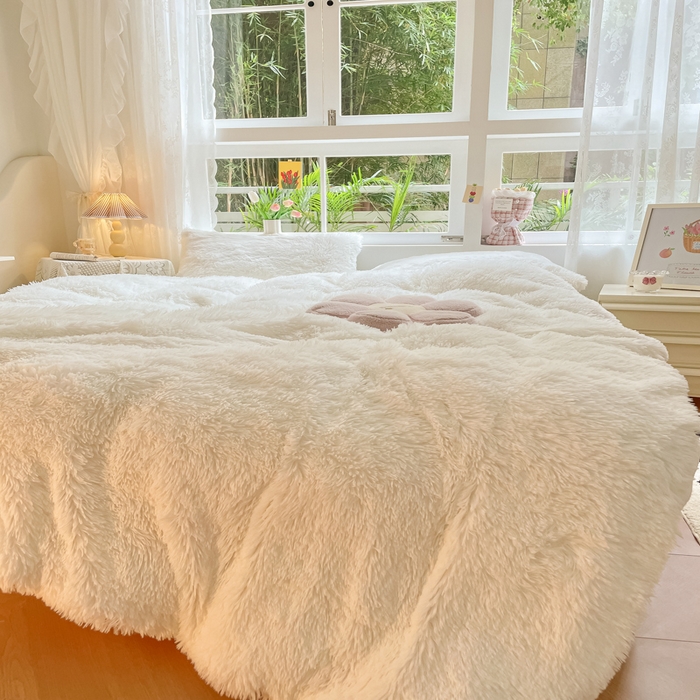 91家纺网 家纺一手货源 找家纺 慕澄家纺 2023新款水貂绒被套盖毯两用毯子 彩虹-纯白