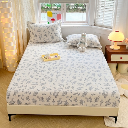 妖妖家纺 2023新款牛奶绒单床笠 漫野