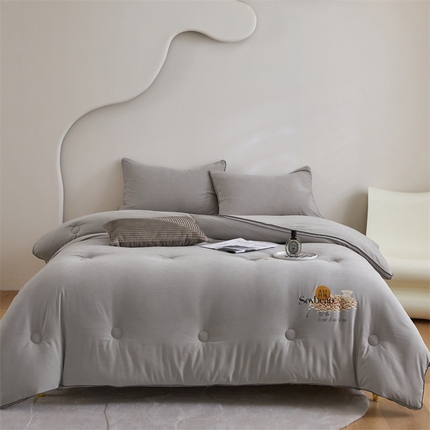 91家纺网 家纺一手货源 找家纺 （总）头等舱 2023新锦棉纯色大豆抗菌秋冬被(拍摄1）