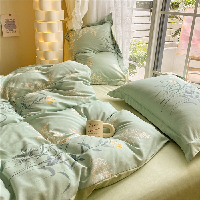 91家纺网 家纺一手货源 找家纺 古吉梦 2023新款A类有氧元气棉加厚磨毛四件套 秋香