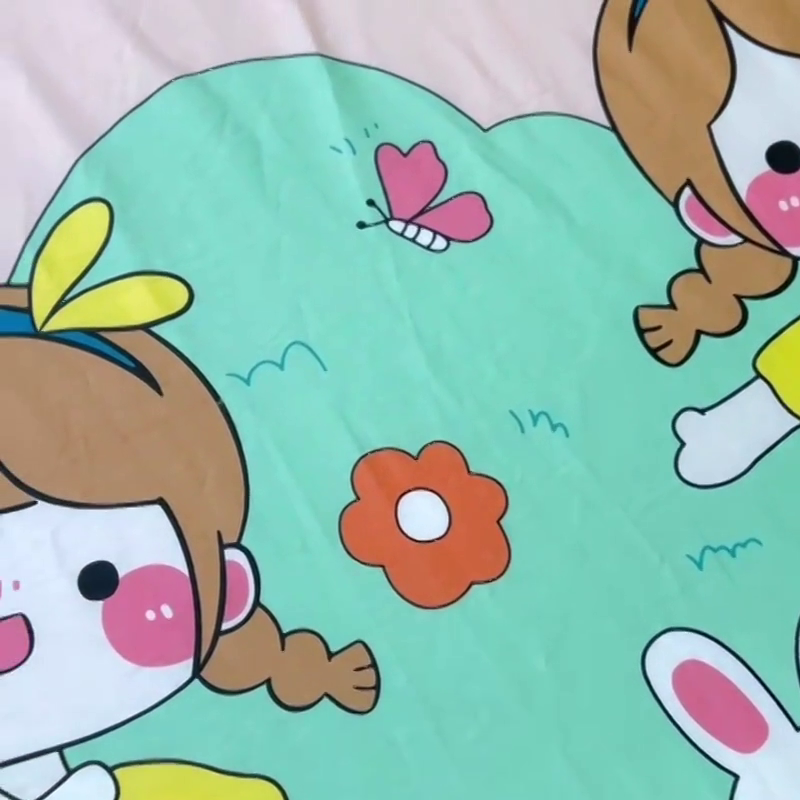 91家纺网 家纺一手货源 找家纺 小虾米 2023新款卡通系列全棉床笠（可定制）可爱女孩