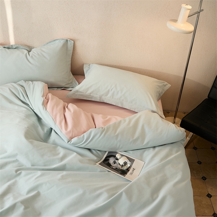 91家纺网 家纺一手货源 找家纺 涞澳家纺 2023新款50磨绒双拼 铃兰粉