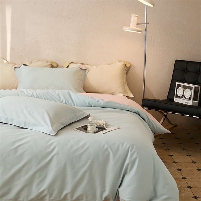 91家纺网 家纺一手货源 找家纺 涞澳家纺 2023新款50磨绒双拼 铃兰粉