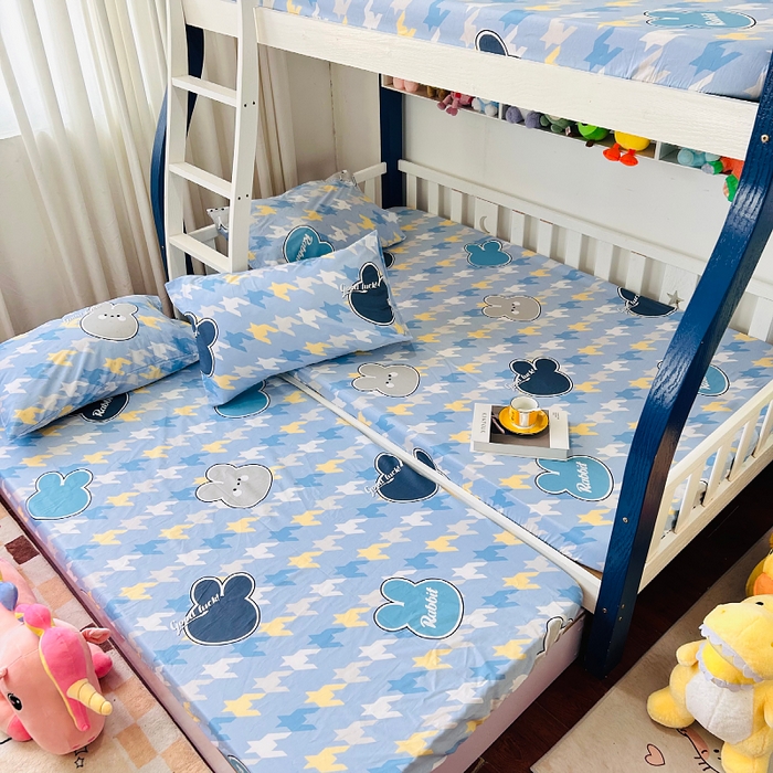 91家纺网 家纺一手货源 找家纺 小虾米 2023新款卡通系列全棉床笠（可定制）千鸟格