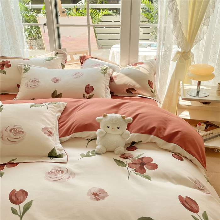 91家纺网 家纺一手货源 找家纺 古吉梦 2023新款A类有氧元气棉加厚磨毛四件套 初语