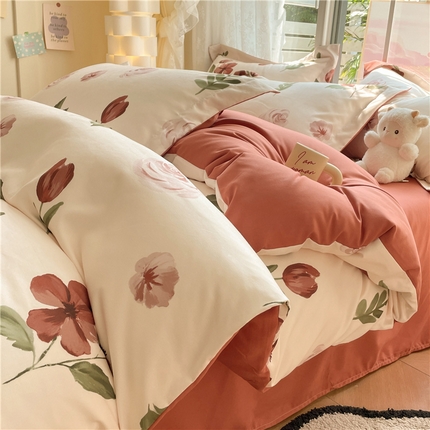 古吉梦 2023新款A类有氧元气棉加厚磨毛四件套 初语