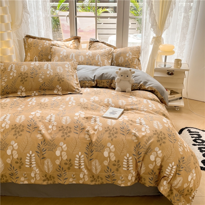 91家纺网 家纺一手货源 找家纺 古吉梦 2023新款A类有氧元气棉加厚磨毛四件套 古奈