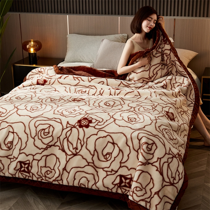 91家纺网 家纺一手货源 找家纺 航途席业 2025新款拉舍尔毛毯盖毯 万花筒