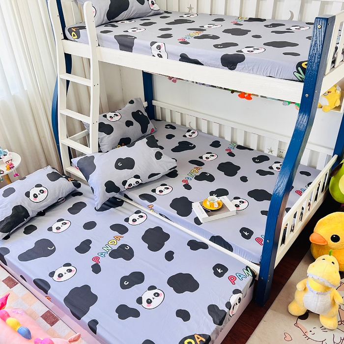 91家纺网 家纺一手货源 找家纺 小虾米 2023新款卡通系列全棉床笠（可定制）熊猫宝贝