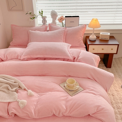 91家纺网 家纺一手货源 找家纺 （总）逸尚阁 2024新款高克重纯色牛奶绒四件套