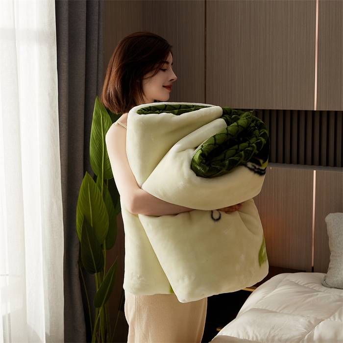 91家纺网 家纺一手货源 找家纺 航途席业 2025新款拉舍尔毛毯盖毯 梦百合-米黄