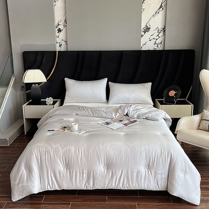 91家纺网 家纺一手货源 找家纺 桂雅居 2023新款80支甄选桑蚕丝大豆蛋白被 经典灰