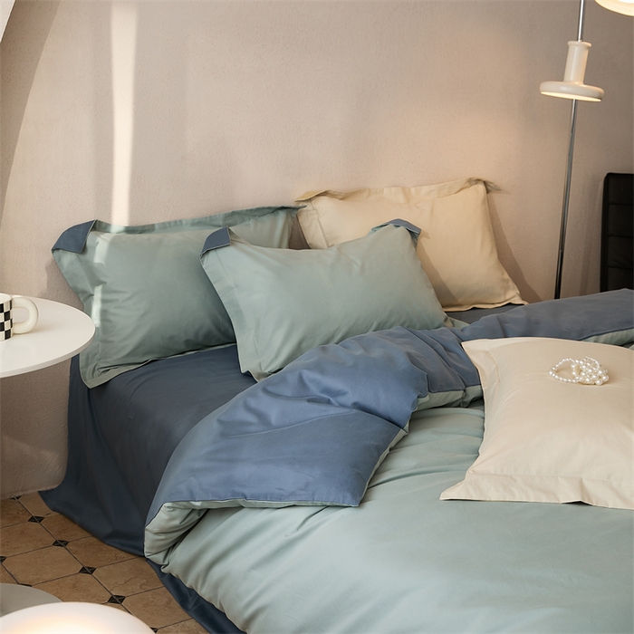 91家纺网 家纺一手货源 找家纺 涞澳家纺 2023新款50磨绒双拼 兰青