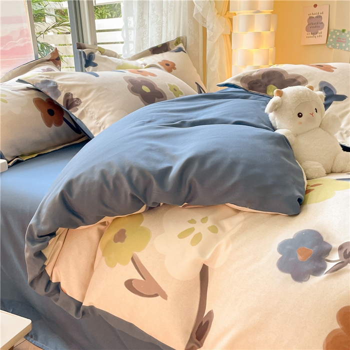 91家纺网 家纺一手货源 找家纺 古吉梦 2023新款A类有氧元气棉加厚磨毛四件套 花期