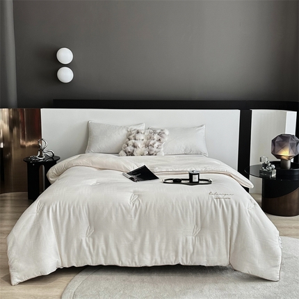 91家纺网 家纺一手货源 找家纺 （总）头等舱 2023新款全棉贡缎提花A类55大豆抗菌秋冬被（含子母被）升级款