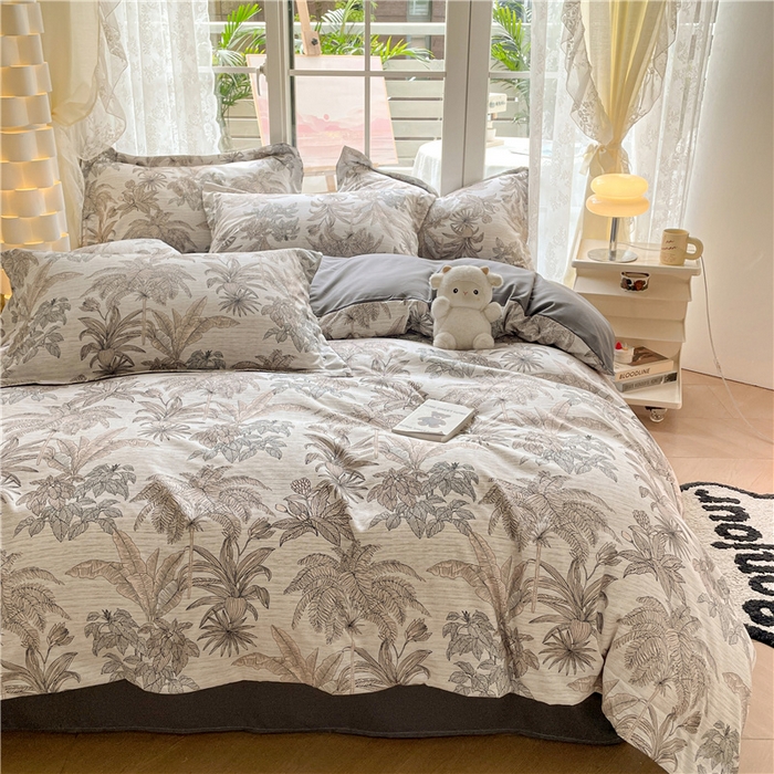 91家纺网 家纺一手货源 找家纺 古吉梦 2023新款A类有氧元气棉加厚磨毛四件套 晚风