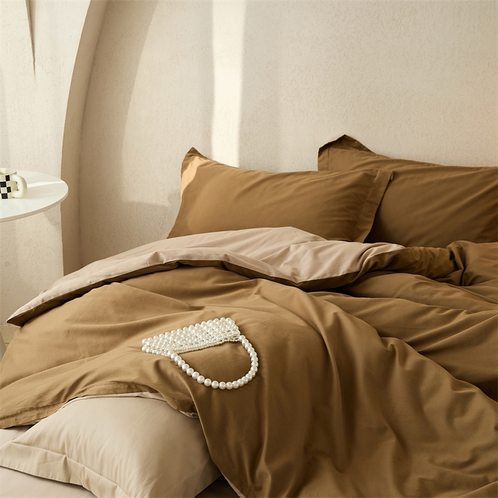 91家纺网 家纺一手货源 找家纺 涞澳家纺 2023新款50磨绒双拼 金咖琥珀