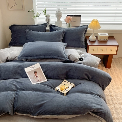 91家纺网 家纺一手货源 找家纺 （总）逸尚阁 2024新款高克重纯色牛奶绒四件套