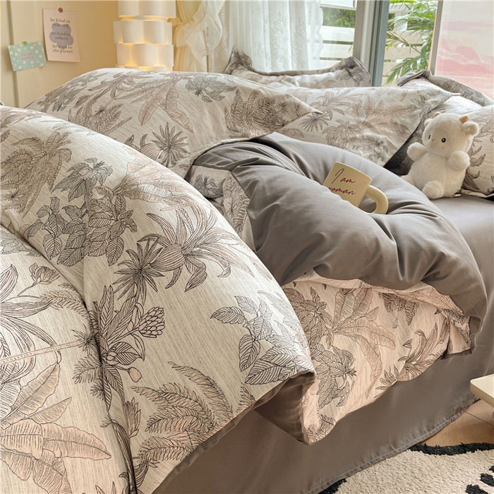 91家纺网 家纺一手货源 找家纺 古吉梦 2023新款A类有氧元气棉加厚磨毛四件套 晚风